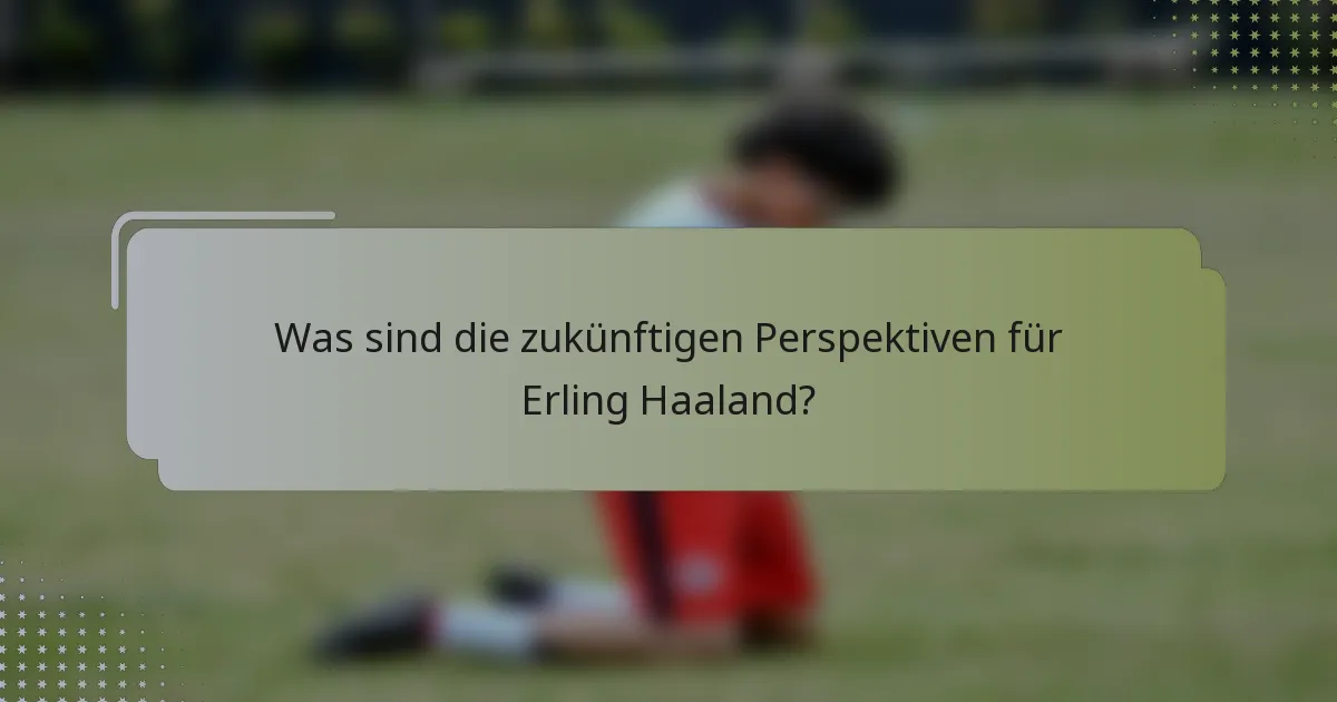 Was sind die zukünftigen Perspektiven für Erling Haaland?