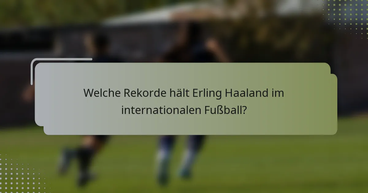 Welche Rekorde hält Erling Haaland im internationalen Fußball?