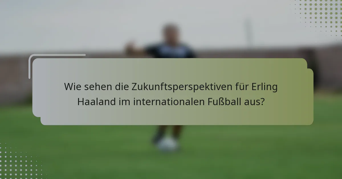Wie sehen die Zukunftsperspektiven für Erling Haaland im internationalen Fußball aus?